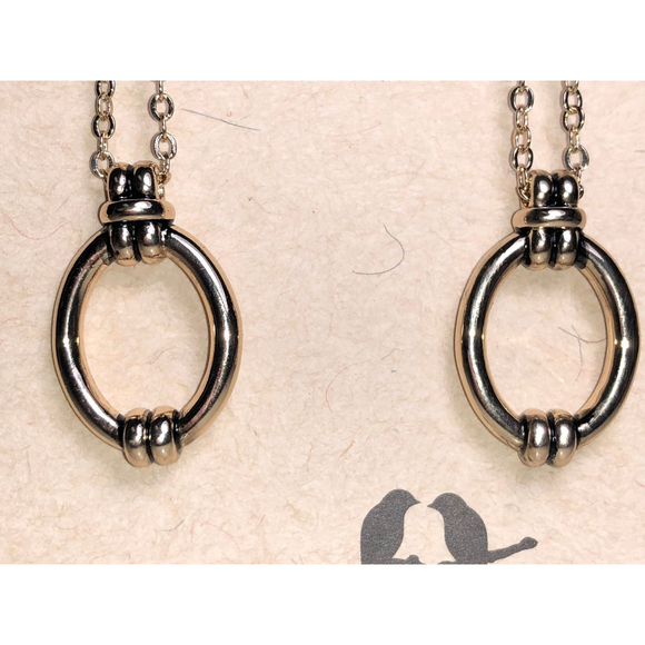 CHLOE & ISABEL Double Chain Knot & Oval Drop Earrings -E181 - Picture 2 of 4